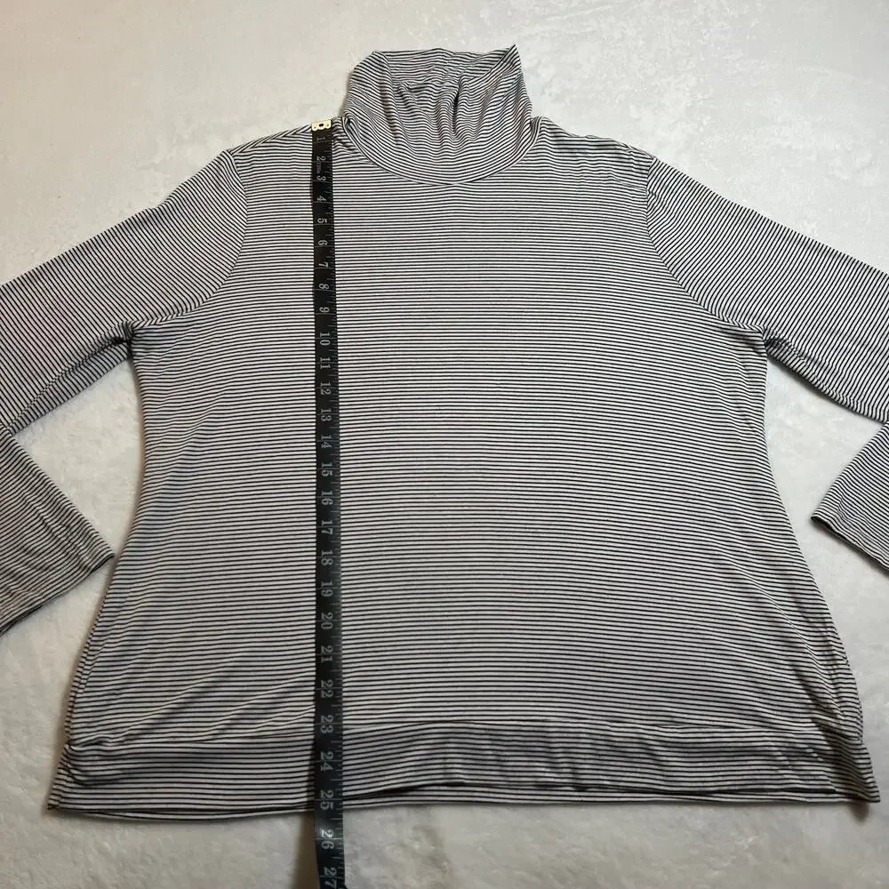 41Hawthorn Turtleneck Stripe Pullover Top Size XXL Stretch Casual Classic